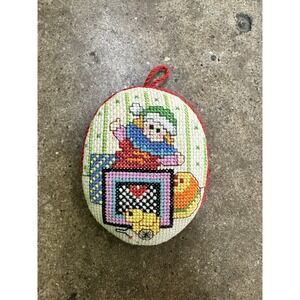 Vintage Handmade Crewel Toys Jack‎ In The Box Christmas Tree Ornament Completed